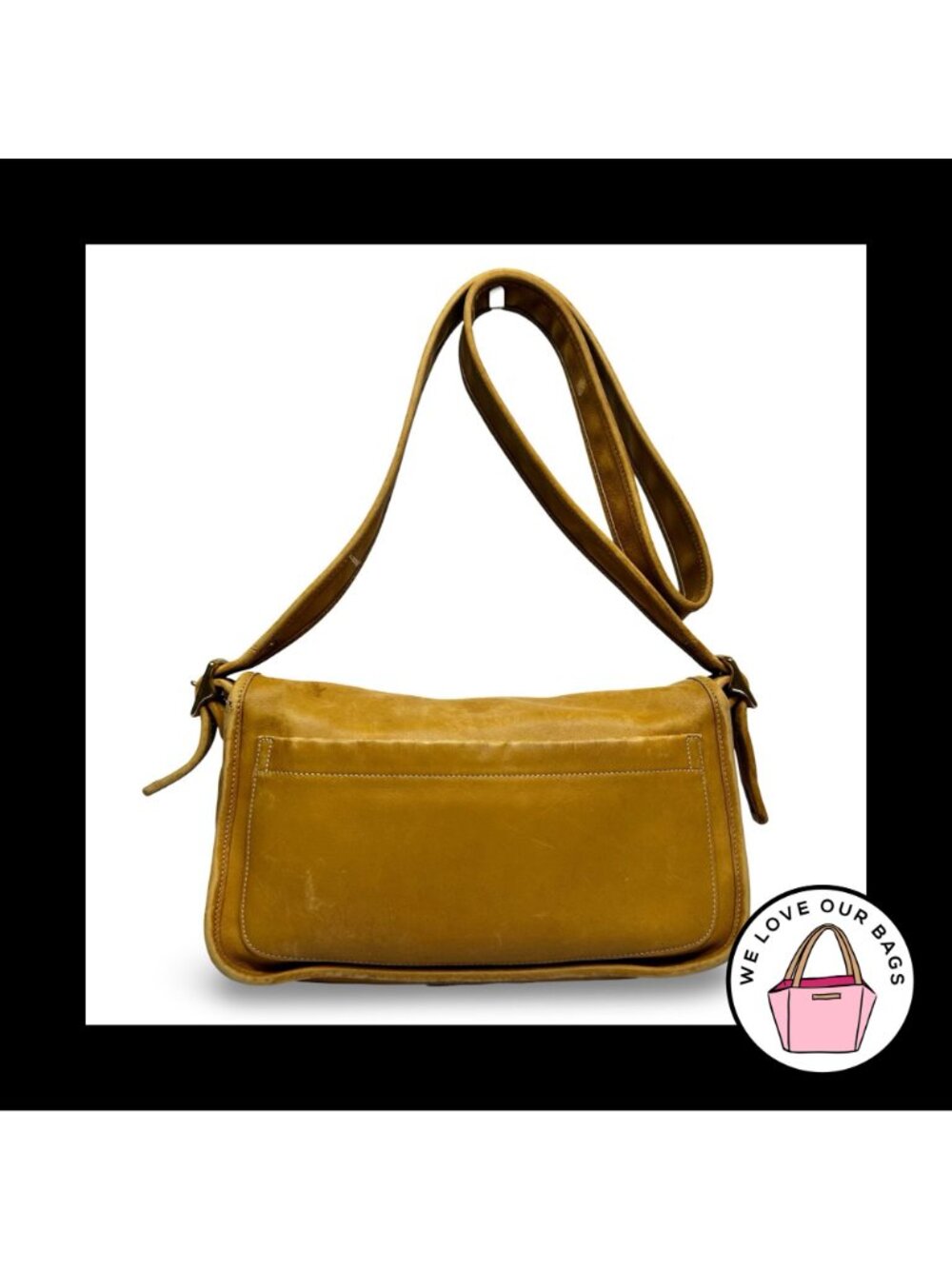 Vintage COACH LEGACY SADDLE FIELD Bag Camel Brown Glovetanned Leather Small 9128 - Picture 2 of 8